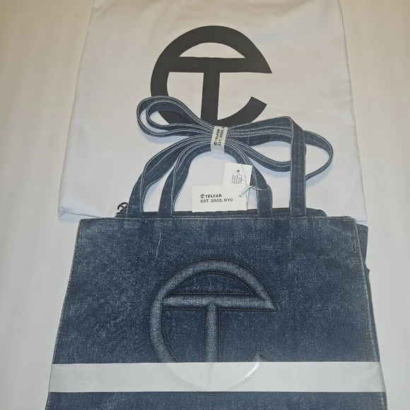 Telfar- Medium Denim Shopper - Blue - Picture 5 of 16